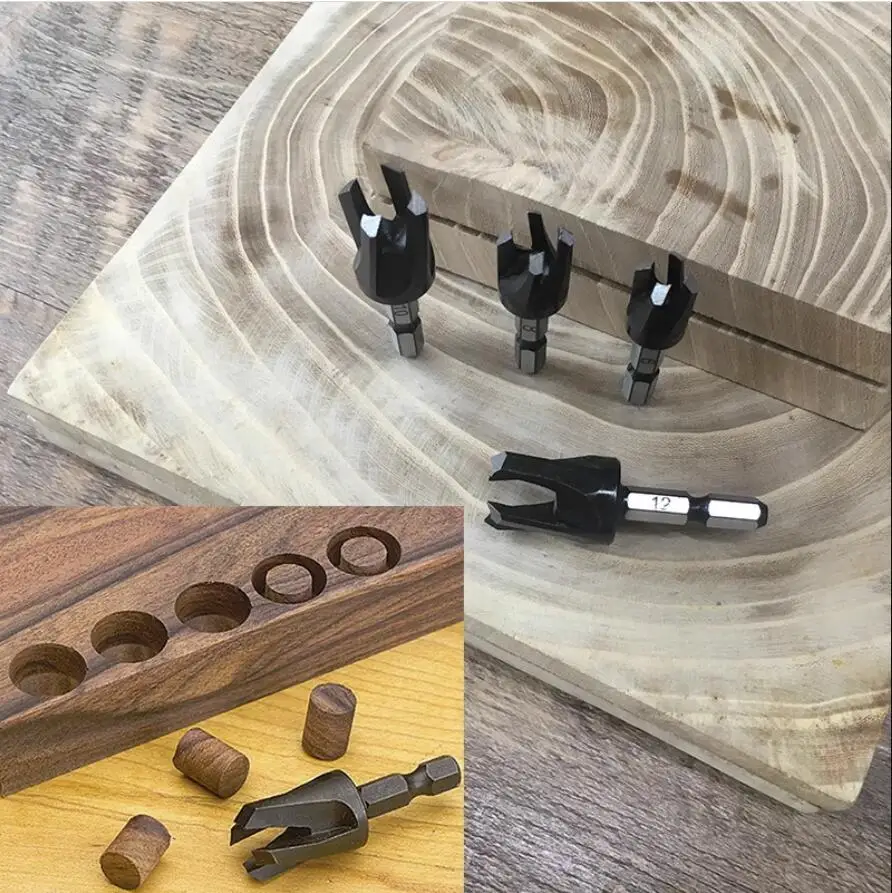 Wood Plug Cutter Set 4pcs, 6mm, 8mm, 10mm, 12mm