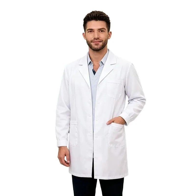 Uisex Multifunctional Medical White Coat Doctor Nurse Outpatient Dental Orthopedic Pharmacy Workwear Experimental Suit