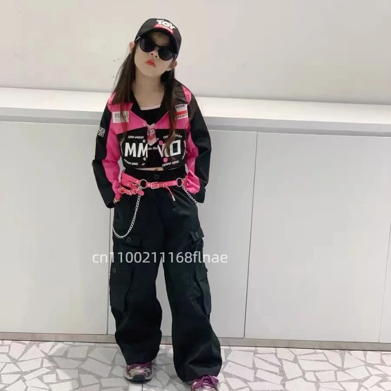 Street Dance-Motorradkostüme für Kinder, Hip-Hop-Sets für Jungen, Jazz-Dance-Laufsteg-Auftritte für Mädchen, trendige Bekleidungssets