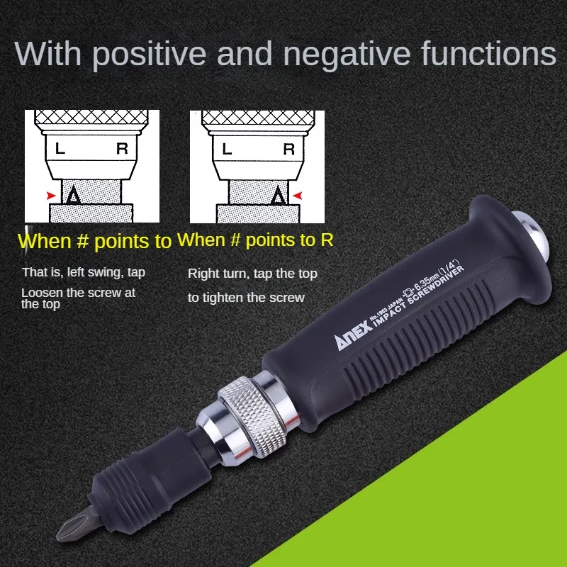 ANEX Manual Impact Driver Set for Broken and Frozen Screws, Stripped Screw Extractor Set, (M3-6 Screw Remover) MADE IN JAPAN