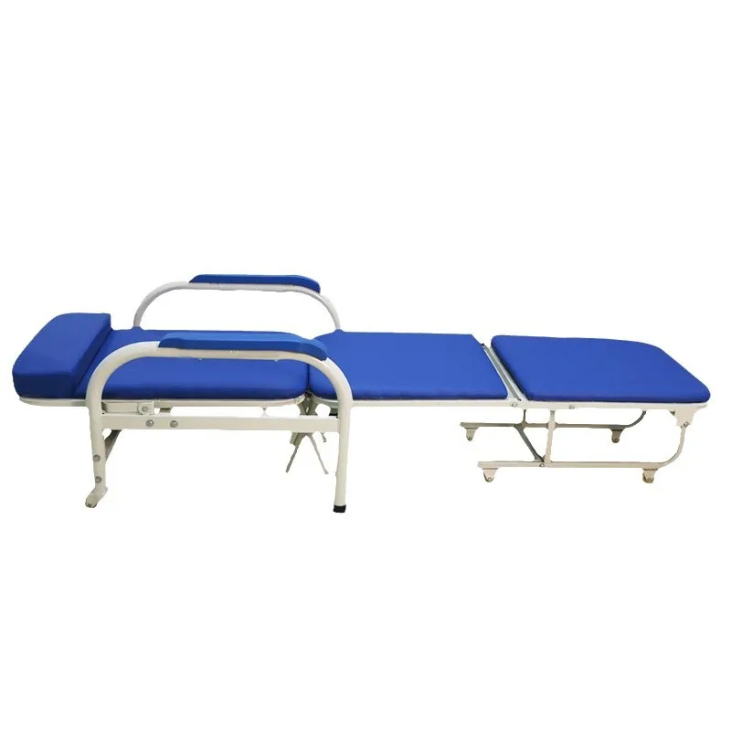 Multifunctional foldable wheeled escort chair, single portable provincial hospital home escort bed recliner