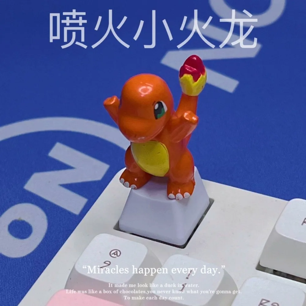 Miniso Stitch Sanrio Kaneel Cartoon Charmander Keycaps Handgemaakte Cross-axis Mechanisch Toetsenbord E S C Doorschijnende Keycap Gift