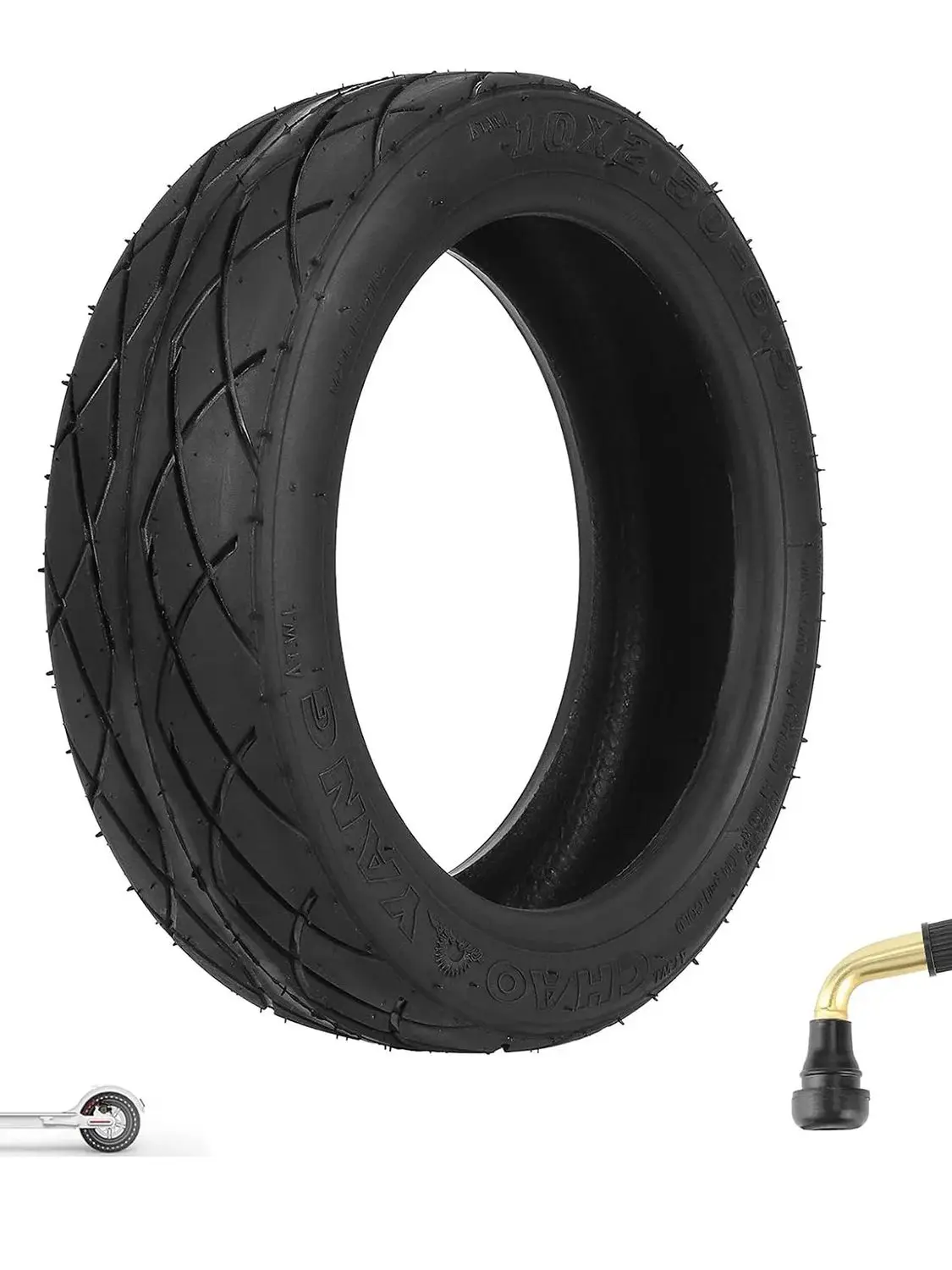 Roues de rechange pour Scooter électrique, 10 pouces, 10x2.50 – 6.5, pneus solides sans chambre à air avec Valve PVR50 pour Scooter électrique