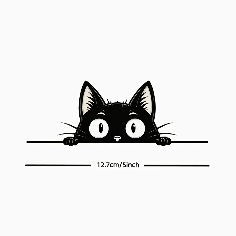 Naughty Probe Black Cat Car Decorative Decal - Cute Vinyl Sticker for Car Windows, Body Panels, Truck Bumpers, SUV Rear Windows
