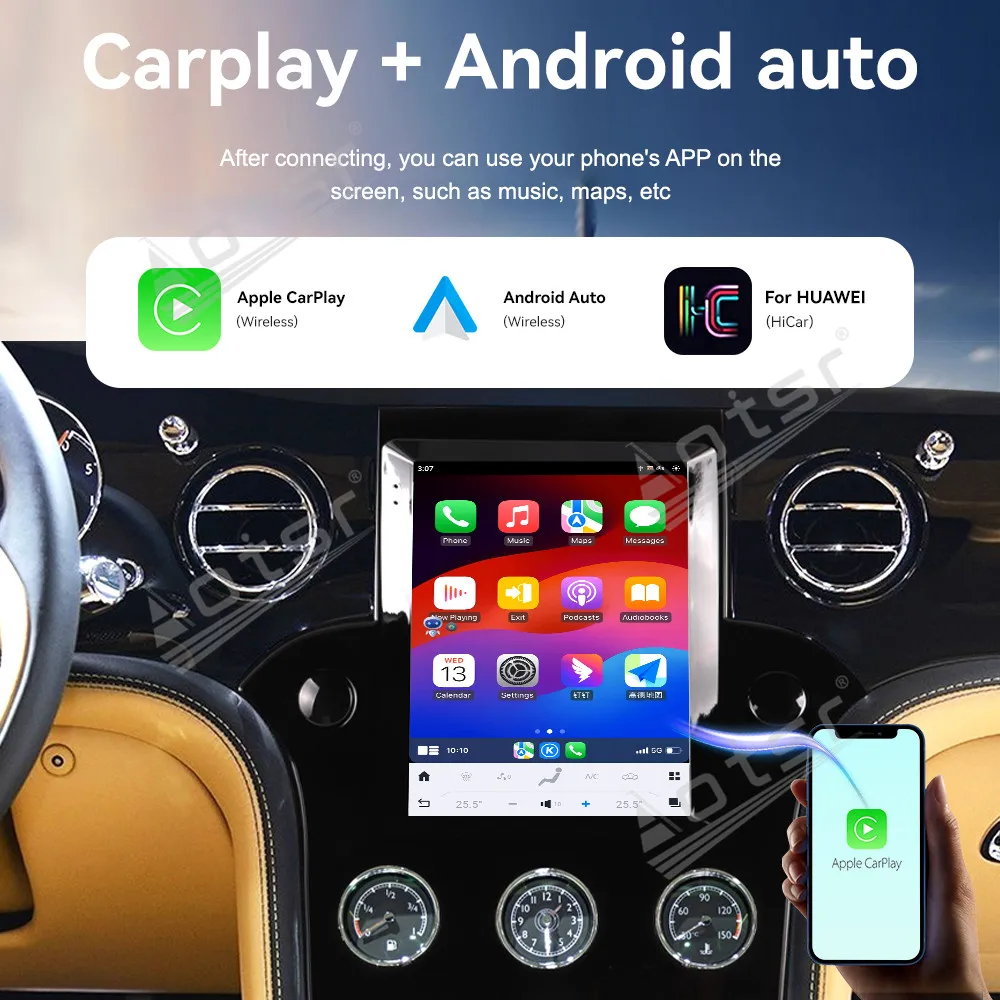 9.7 Inch Android Car Stereo For Bentley Mulsanne 2011-2019 HD Touch Screen GPS Navigation Wireless CarPlay Bluetooth Multimedia