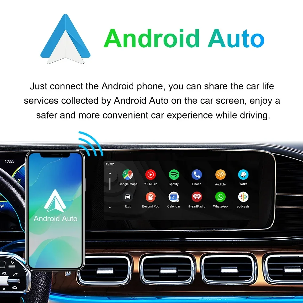 Wireless CarPlay For Benz NTG6.0 MBUX GLS X167 2019 2020 2021 2022 2023 Wireless CarPlay Interface Android Auto Full Screen