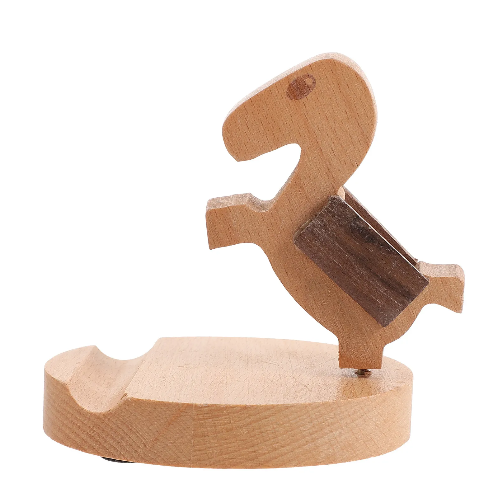 Natural Wood Horse Phone Stand Desktop Cell Phone Holder Stand for Smartphone Tablet Home Office Use Sturdy Lightweight Wooden