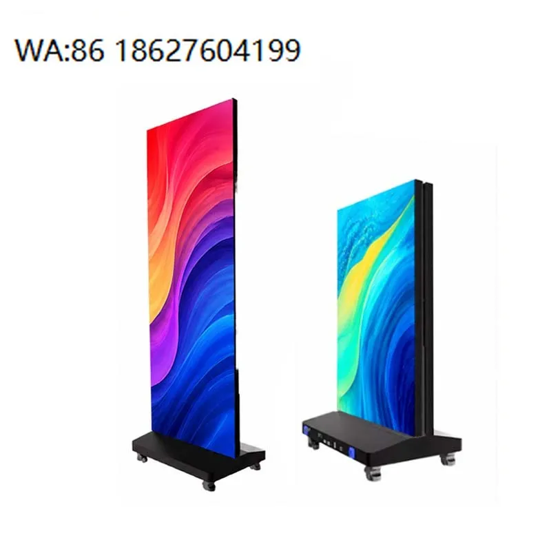 LED Display LED Screen P186 P25 Aluminum Custom Advertising Stand Screen Wifi Control 4G Foldable LED Poster Display
