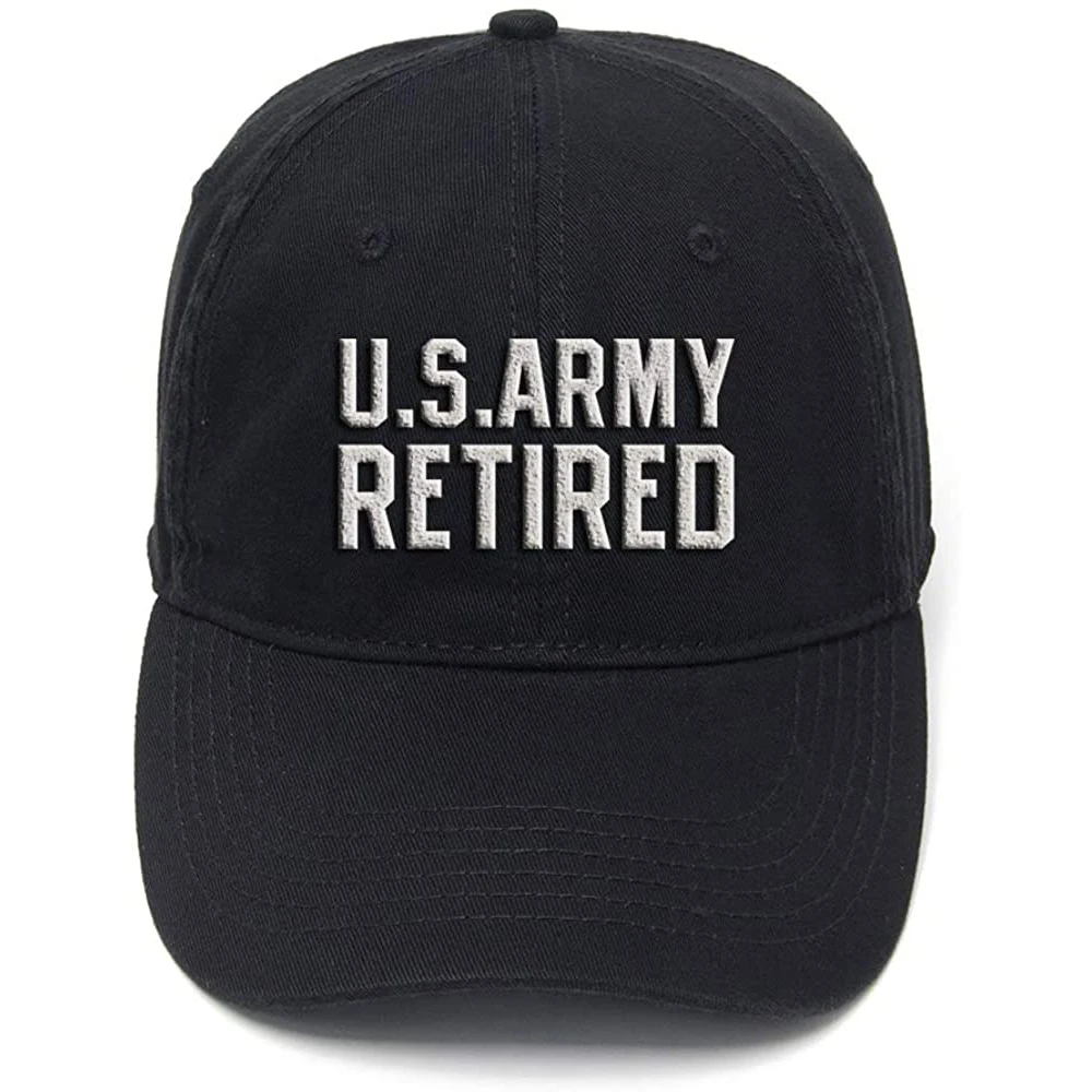 

Lyprerazy Army Retired Washed Cotton Adjustable Men Women Unisex Hip Hop Cool Flock Printing Baseball Cap