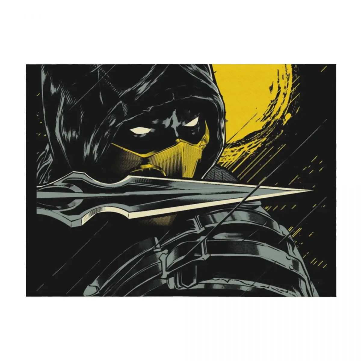 

Mortal Kombat Scorpion Serious Ninja Throw Blanket for winter Plaid on the sofa Luxury Brand warm for winter Blankets