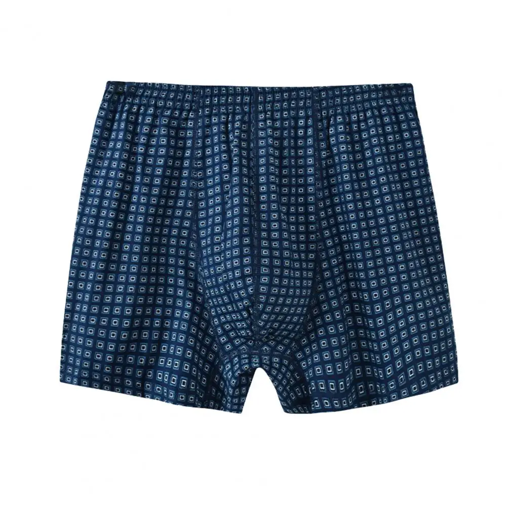 

Smooth Texture Panties Men Boxer Underwear Plaid Print Men's Boxer Briefs with U-convex Design High for Comfortable for Men