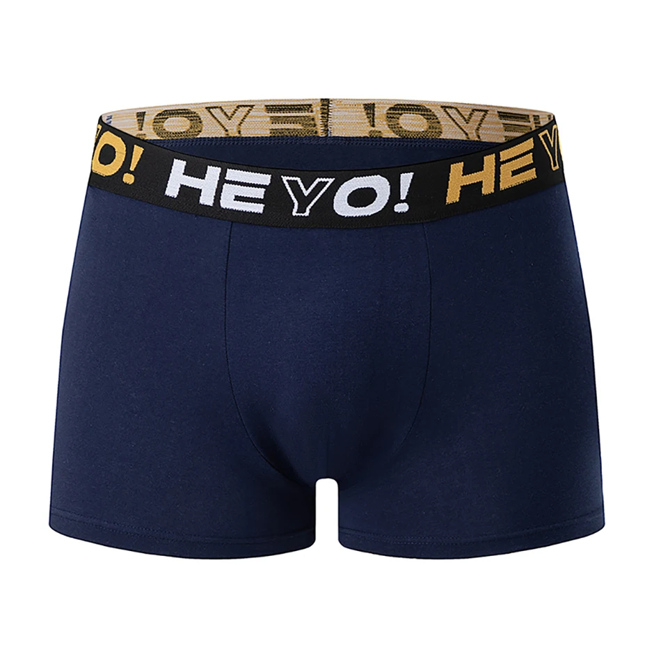 4-teiliges Set Herren-Unterwäsche aus Baumwolle in Uni-Farben, lässig und vielseitig, elastischer Bund, bequeme Boxershorts in Übergröße – Detail 6