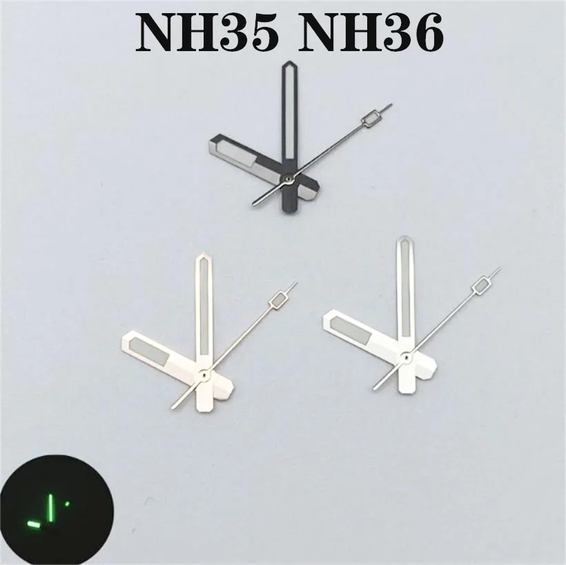 

Стрелки часов подходят для NH35 NH36, механический механизм, светящиеся стрелки часов, минутная секундная стрелка, три иглы, аксессуары для часов