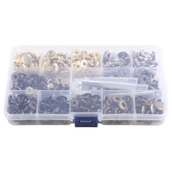 Kit de Fixadores de Couro para Roupas e Bolsas, Metal Button Snaps, Press Studs, 4 Color, 12.5mm, 100 Set