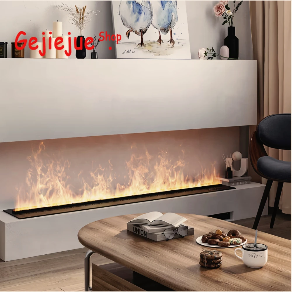 

Smart Home Tuya No Smoke/No Fume Safe for Kids/Pets Water Vapor Fireplace Humidifier Adjustable Flame Color/Brightness Fireplace