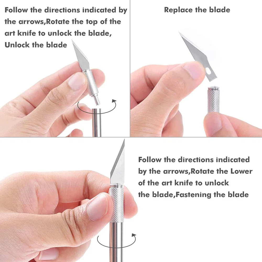 Coltello per penna tagliacarte STONEGO-bisturi con lame in acciaio per artigianato, arti, disegni, fai da te, riparazione-coltelli per incisione di precisione