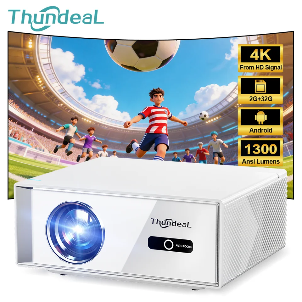 썬디엘 TD95W 안드로이드 프로젝터 풀HD 1080P 와이파이 2K 4K 홈시네마 휴대용 스마트 TV 비디오 영화 회의용 LED TD95 프로젝터 썸네일 7