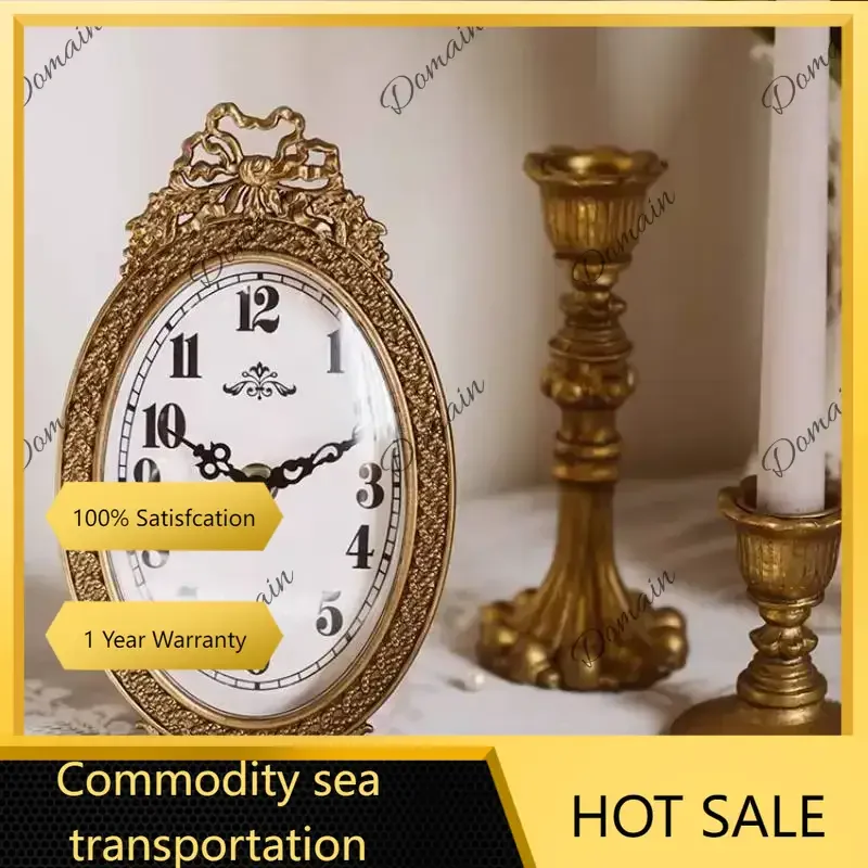 Aw Metal Upgrade Table Clock Yellow Unique Elegant Gold Vintage Luxury Digital Clock Living Room Orologio Da Parete Room Decor