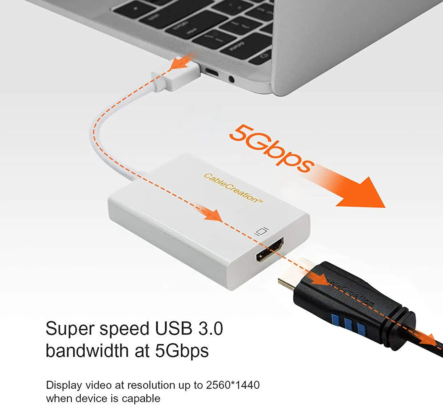 CableCreation USB HDMI 1080P@ 60Hz Adapter,USB 3.0 to HDMI External Display Graphics Adapter Compatible with Windows 10/8.1/8/7