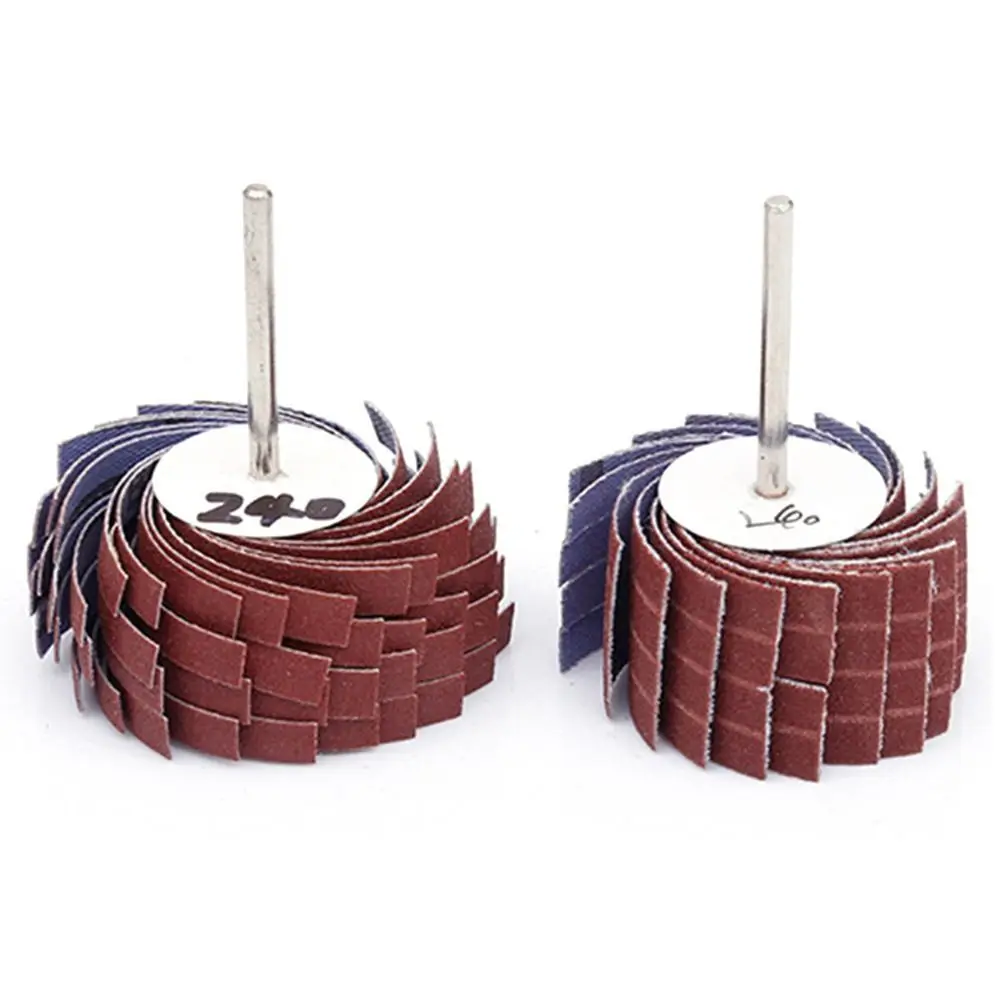 80~600 Grit Curved Surface Emery Paper Burr Removal Sanding Cloth Wheel Abrasive Grinding Head Derusting Buffing Polishing