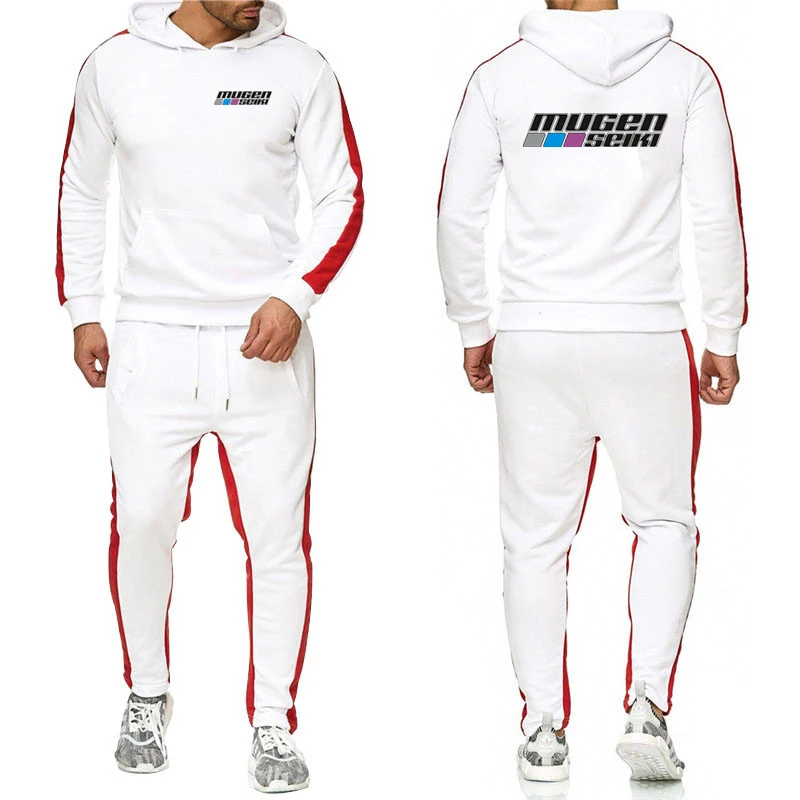 2024 Men Printing New Mugen Seiki Solid Color Set Brand Fashion Hoodies Brand Pants Casual Jogger Tracksuit Sweatshirt Suit