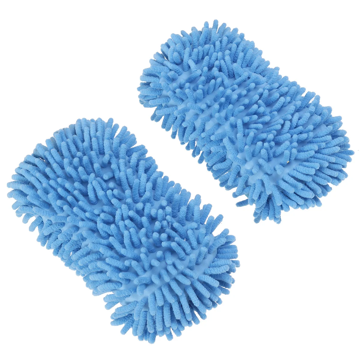 2pcs Ultrafine Fiber Chenille Car Wash Gloves Microfiber Car Motorcycle Washer Car Care Cleaning (Sky Blue)