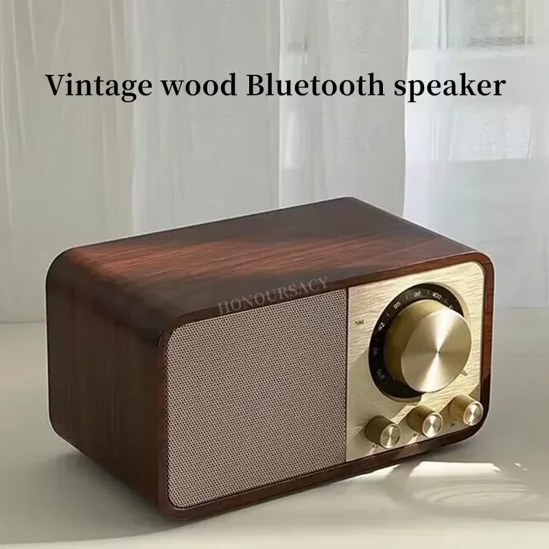 

JY66Bluetooth speaker retro wooden high-appearance ins portable antenna subwoofer speaker decorative item