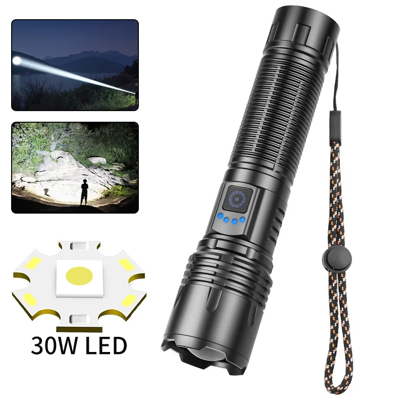 Senter LED Super Terang 2025 Senter Taktis Terang Dapat Diisi Ulang Lampu Portabel Lampu Camping Luar Ruangan