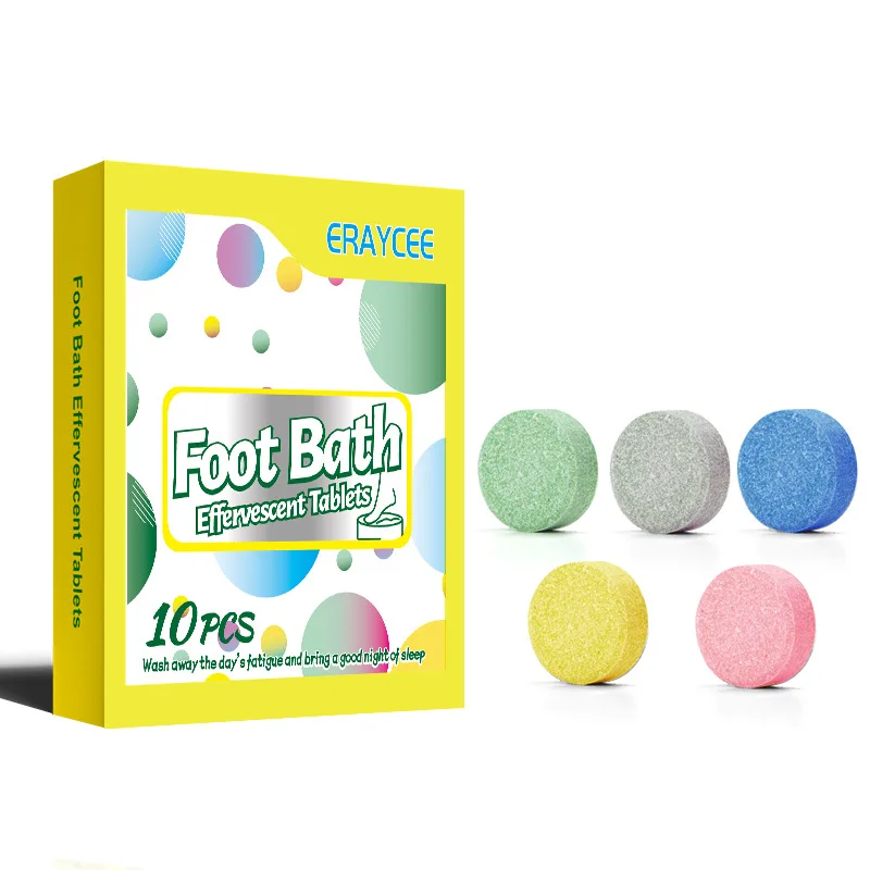 Eraycee Mugwort Foot Bath Effervescent Tablet Relief Feet Skin Cracking Foot Care Treatment Chinese Medicine Detox Soak