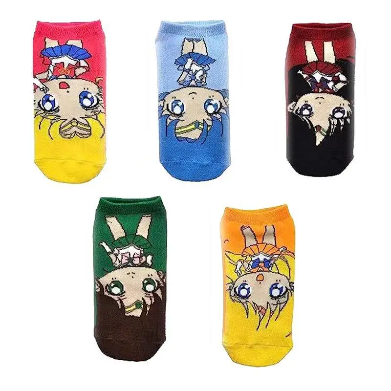 New Kawaii Cute Sailor Moon Socks Boat Socks Pure Cotton Socks Four Seasons Sweet Cartoon Versatile Birthday Gift For Children