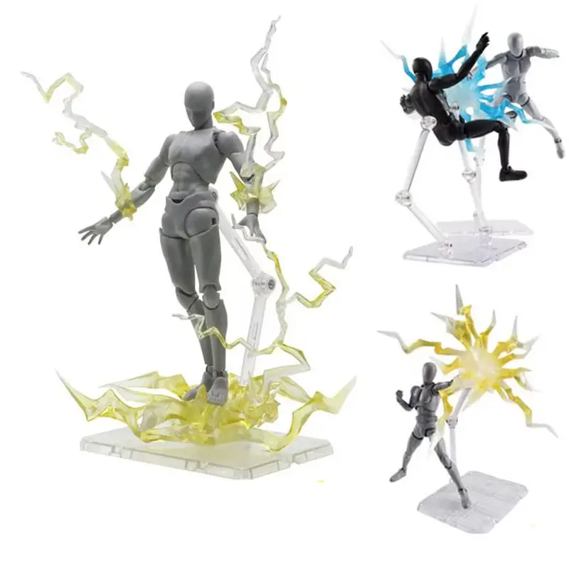 Neue Anime-Actionfigur mit coolem Lichteffekt, PVC-Displayständer, DIY-Montage, Kampfszenen-Dekoration für Modell-Sammlung und Ausstellung