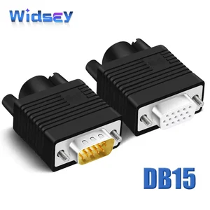 Terminal de cabeça de soldagem db15 vga, pino sólido banhado a ouro, cobre livre de oxigênio, três fileiras, 15 pinos, macho, fêmea, conector de exibição de computador 8 principais vendas cabe vga - №8