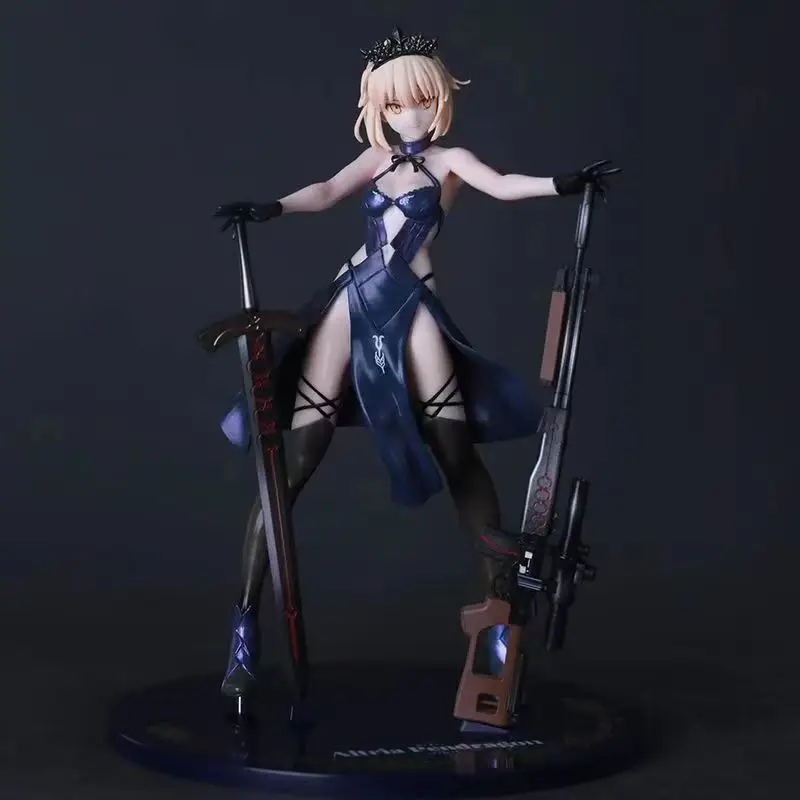 

Black Saber Alter Artoria Pendragon Fate Grand Order Anime Collectible Figure With Gun Sword Desktop Decoration For Anime Fans