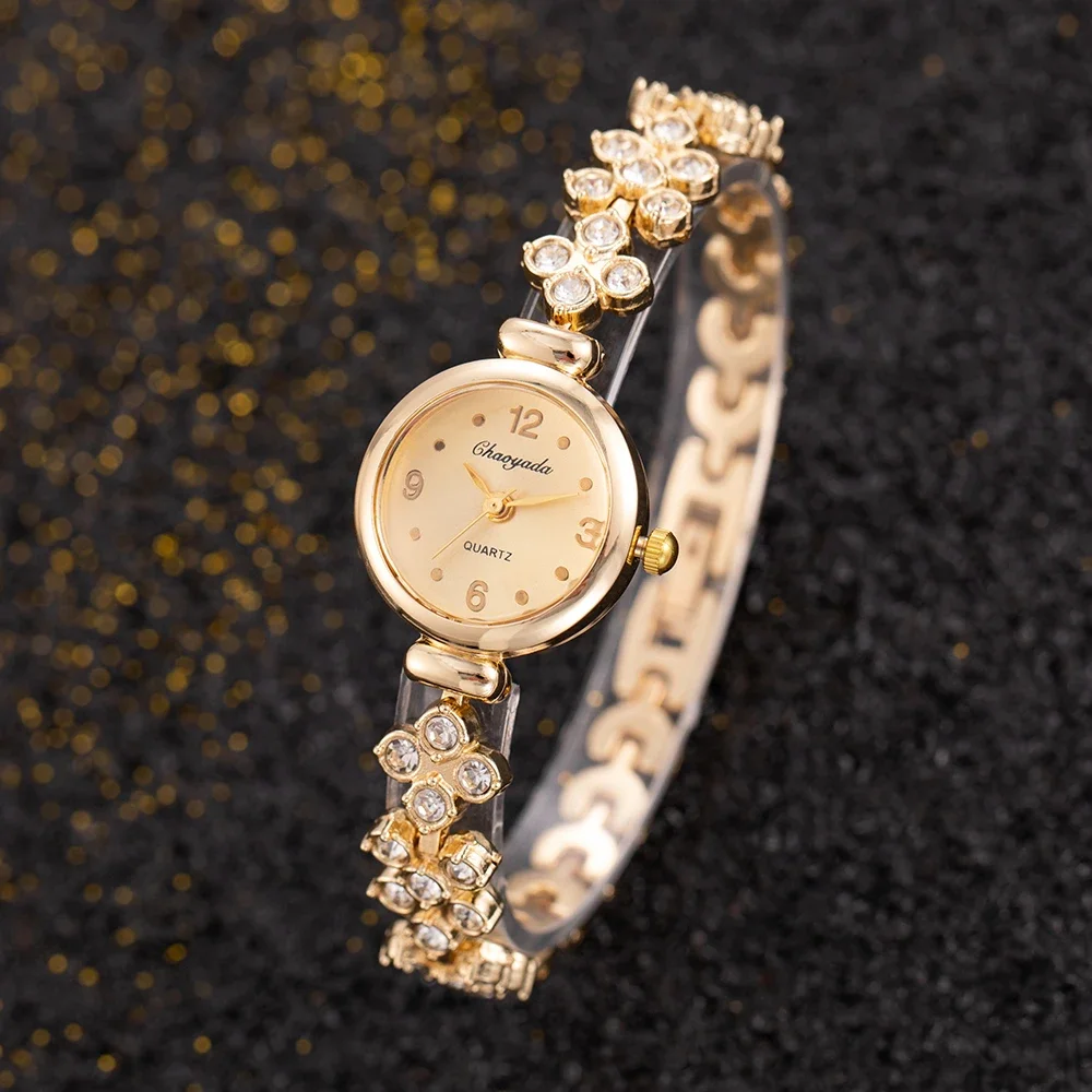 ساعات نسائية ماركة فاخرة كريستال سوار ساعة معصم بسيطة موضة حجر الراين السيدات ساعة كوارتز Reloj Mujer Montre فام #4