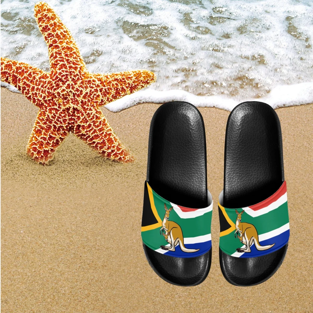 South Africa Flag Pattern Female Bathroom Slippers Outdoor And Indoor Leisure Women's Slippers New Style Home Sandals For Ladies