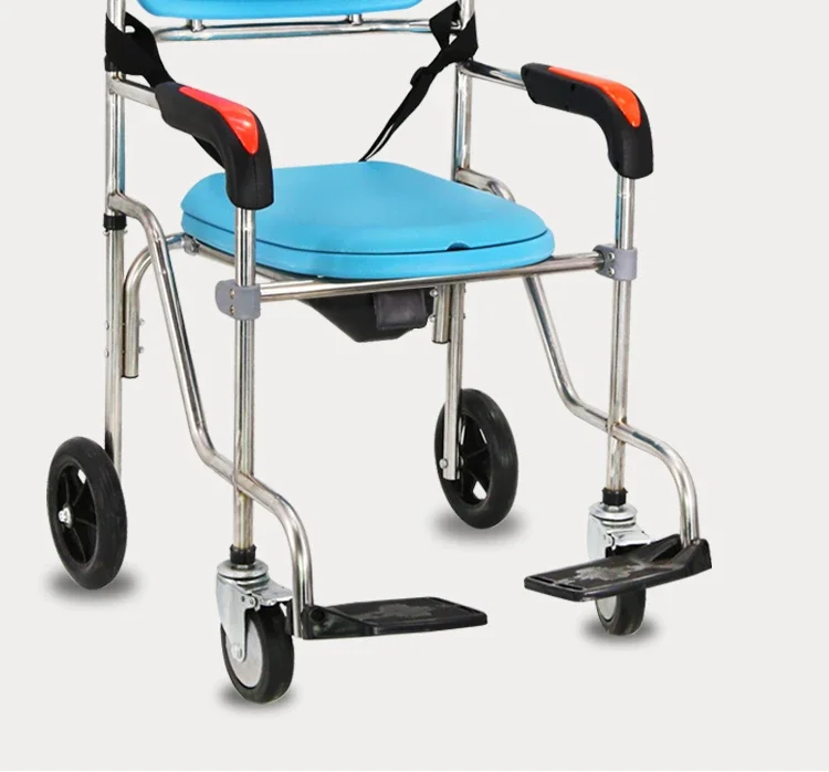 Reinforced Stainless Steel Foldable Portable Bath Chair Wheel Movable