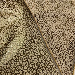 Embossed Jacquard Fabric Bronzing Gold Leopard Design Sewing Material Cheongsam Dress Garment Fabric 140cm Sold By Meter
