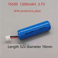 3.7V ICR16500 16500 with protection board lithium ion rechargeable battery 1200mAh LED led flashlight digital device