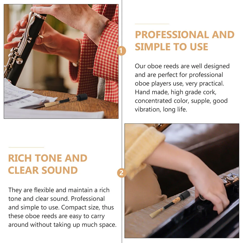2Pcs High Quality Oboe Reed Fine Craftsmanship No Burrs Long Life for Various Performance Occasions Portable Design