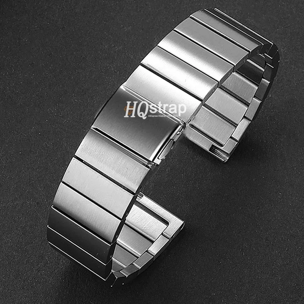 Solid Metal Watch Band 18mm 20mm 22mm 24mm Stainless Steel Wristband Smartwatch Replacement Strap Bracelet Watch Accessories