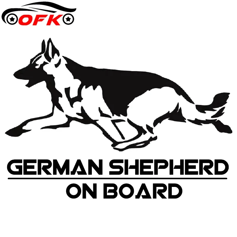 German Shepherd on Board Funny Car Sticker Vinyl Decal for Auto Stickers Styling Decoration 20*14cm