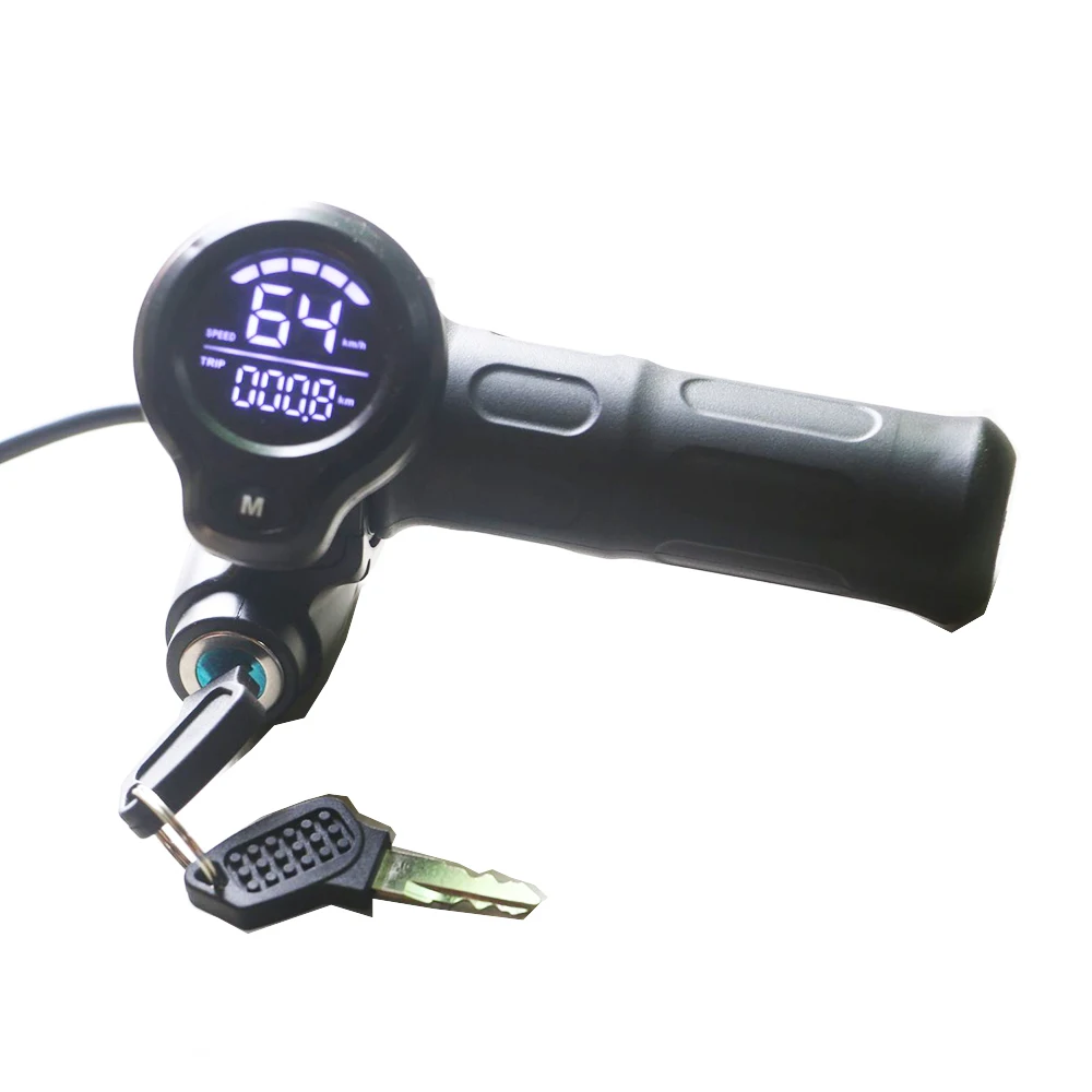 24V 36V 48V 60V E-Bike E-Scooter Twist Throttle With Speed LCD Display Switch Handlebar Grips for Electric Bicycle Scooter