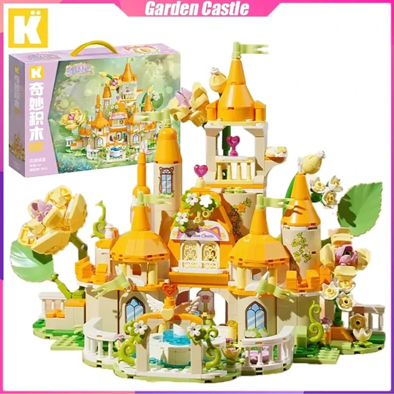 603PCS Keeppley Garden Castle Building Blocks Flowers Desktop Decoration Puzzle Assembling Model Toys Kids Birthday Gifts