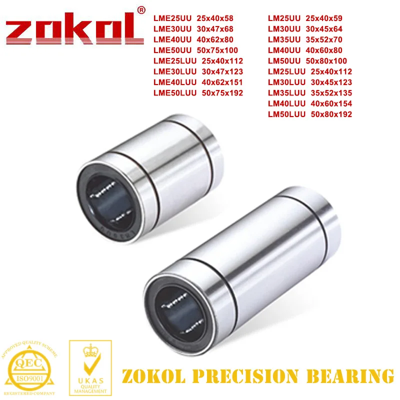 

LM25UU LM30UU LM35UU LM40UU LM50U Bushing LME25UU LME30UU LME40UU LME50UU Linear Motion Bearing for Rods Rail Shaft Parts