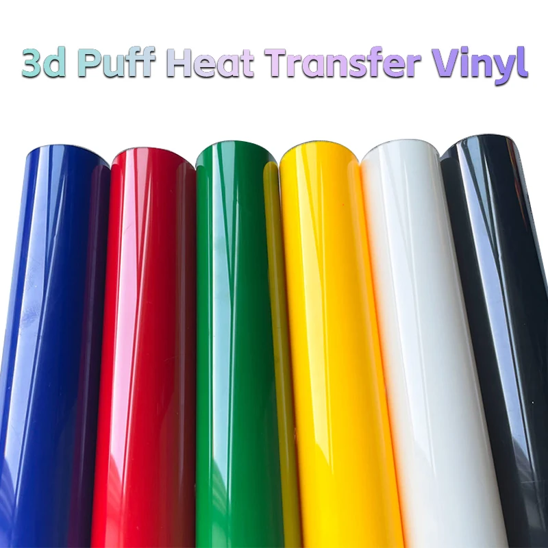 3D Puff Heat Transfer Vinyl Sheets Foaming HTV Press Film Puffy for DIY T-Shirt Clothes Bag Pillow Textile Fabric