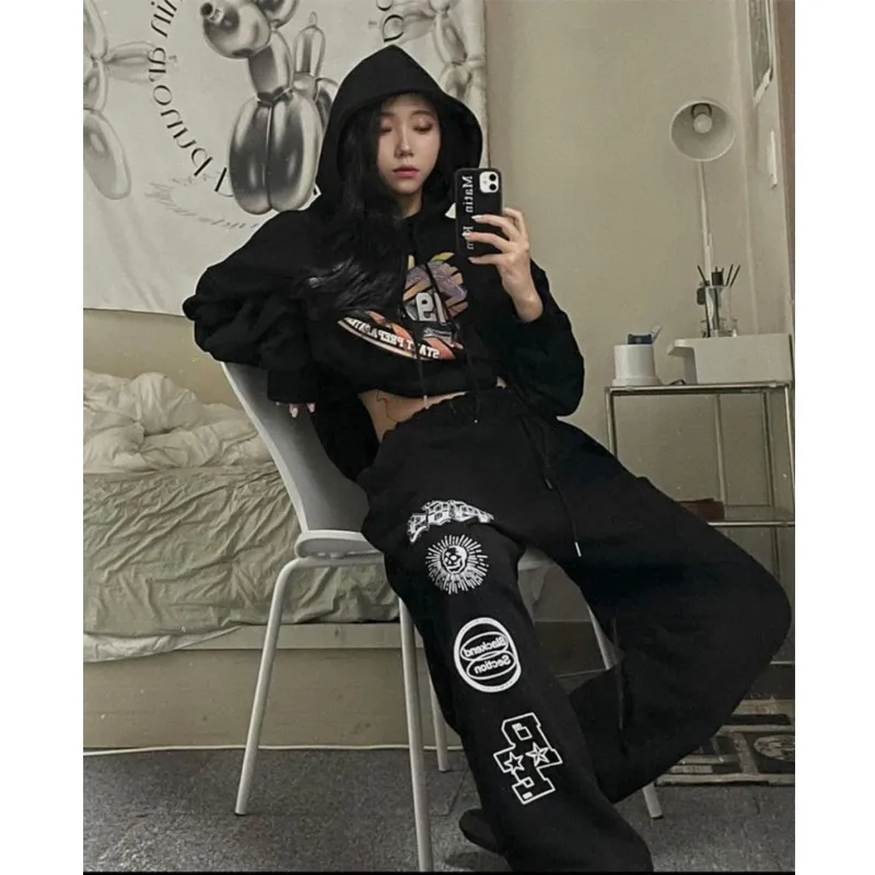 

Свободные спортивные брюки с высокой талией для танцев в стиле хип-хоп, женские сексуальные брюки Sle Jazz Bla Thiened, износостойкие длинные брюки