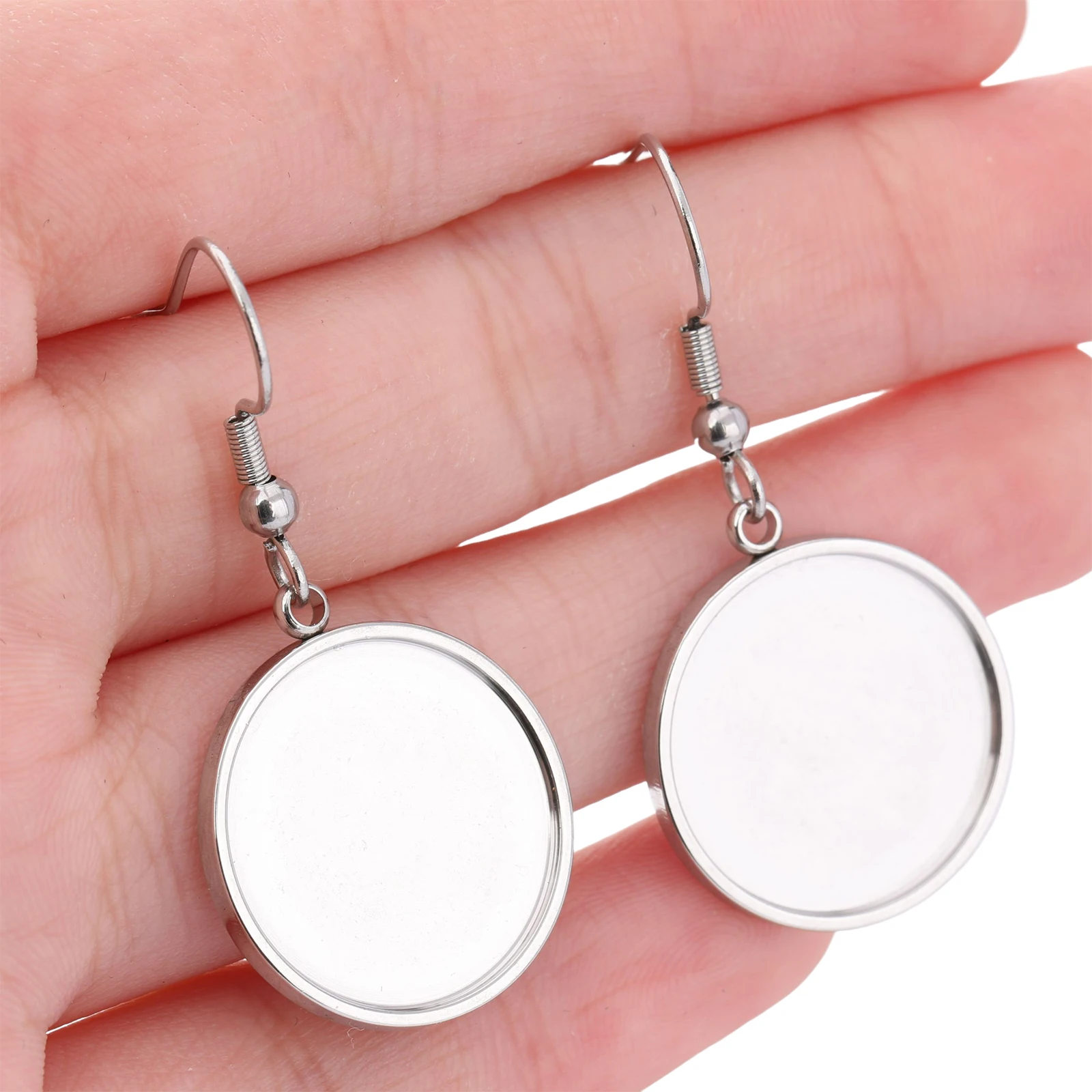 

10 шт., 18 мм, круглый ободок, кабошон, основа для сережек, заготовки из нержавеющей стали, крючки для сережек «сделай сам», фурнитура для изготовления ювелирных изделий