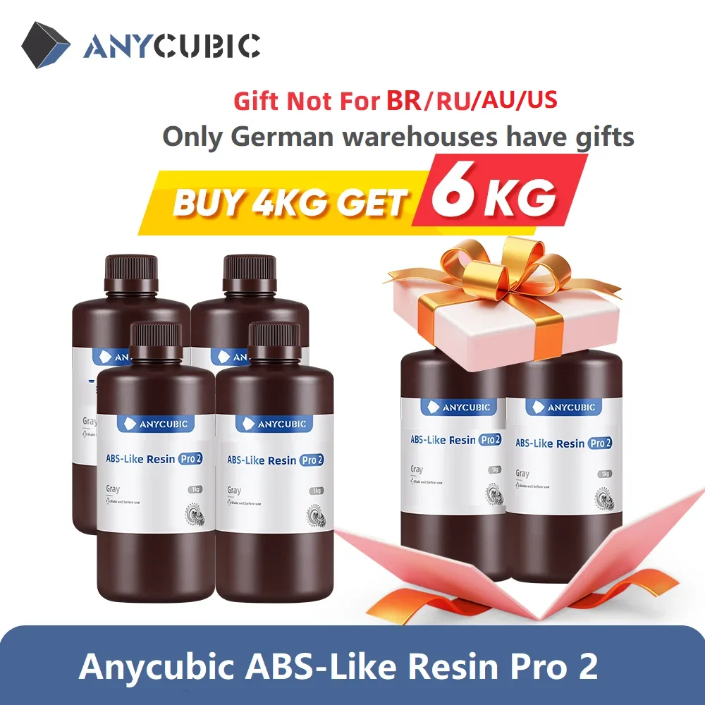 Anycubic-resina ABS Like + 3d para impresora 3d, alta precisión, UV, 405nm, LCD, SLA, DLP, Anycubic Photon, 4 Uds./lote, novedad