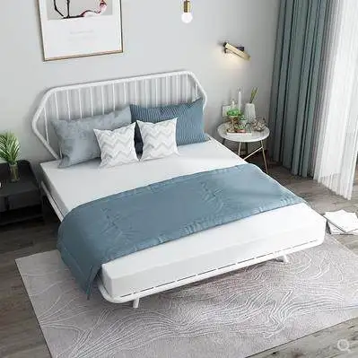 Nordic wrought iron double bed light luxury ins Internet celebrity golden princess bed modern simple apartment bed