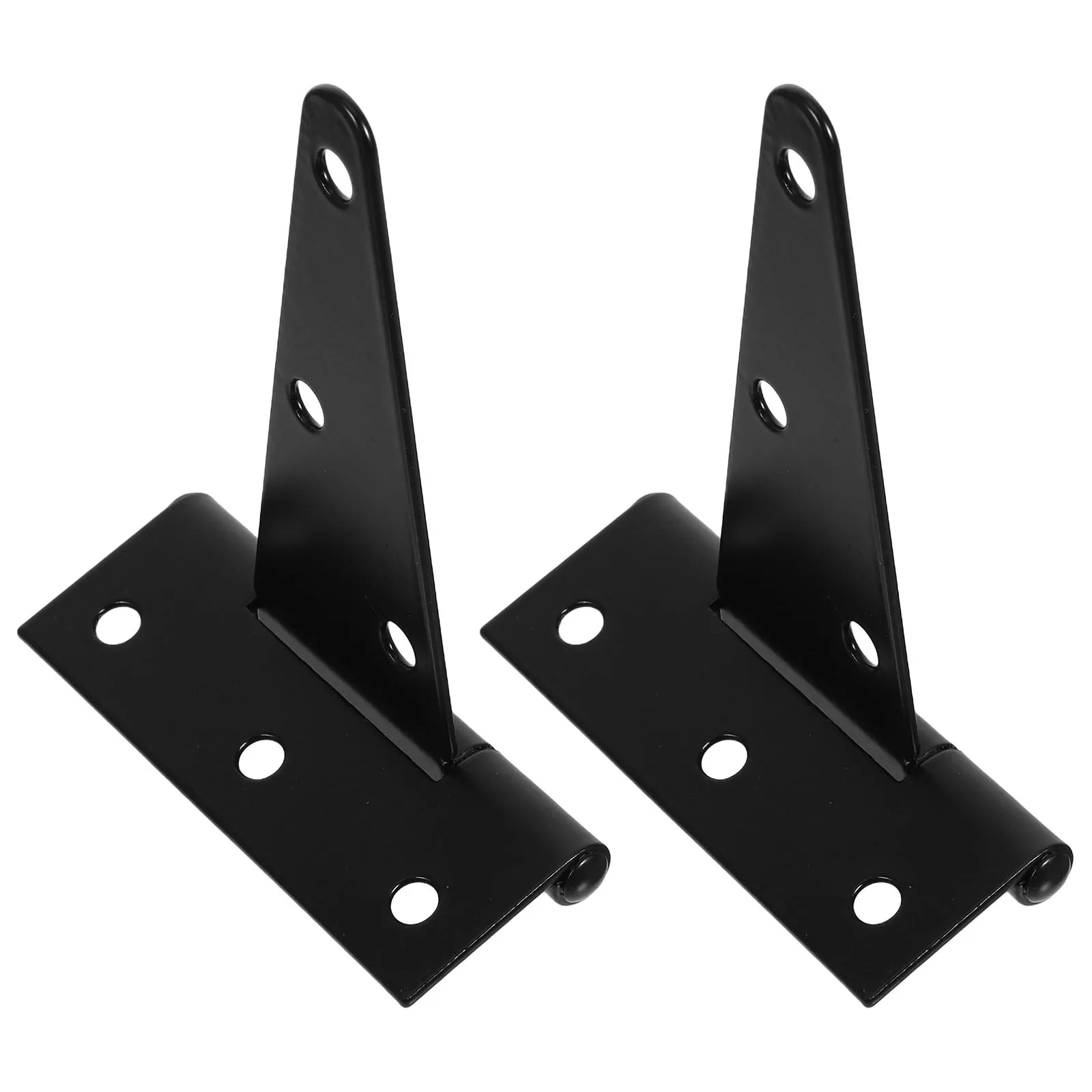 

2pcs Heavy Duty Door Hinges Extended T Shape Slotted Bearing Black 4 Inch Iron Metal Reinforced Adjustable Wood Gate Fence